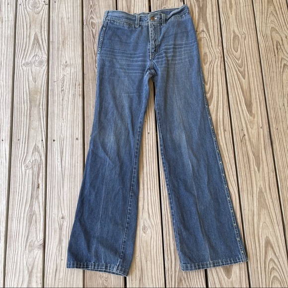 Vintage 70s jeans Wild Oats flare unisex 30 / 9 - Picture 4 of 14